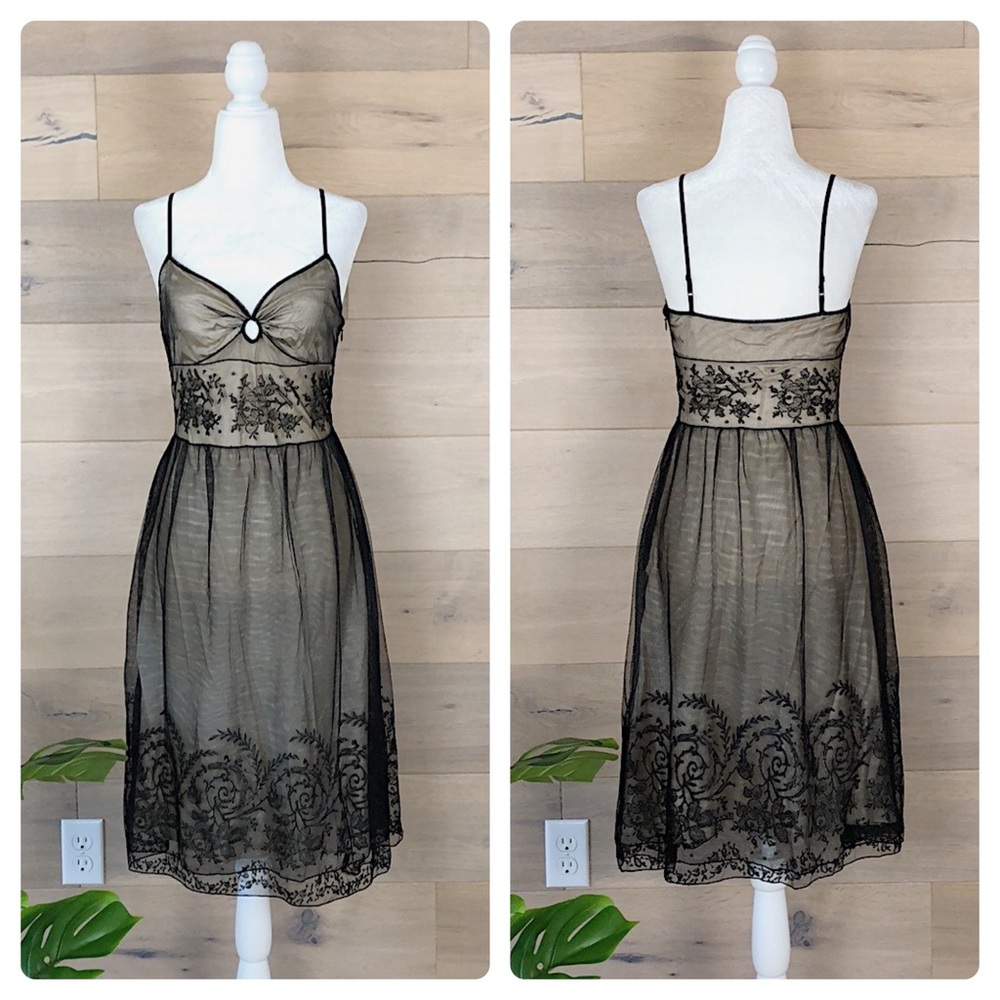 NWOT Vintage Max Studio Tulle Embroidered Dress
